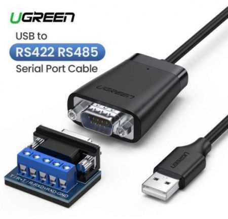 60562 Конвертер UGREEN CM253 USB 2.0 TO RS-422/RS485 adapter Cable, цвет: черный